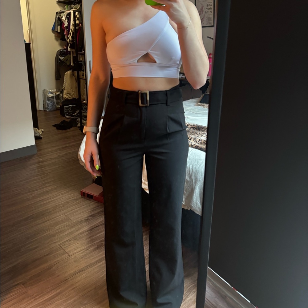 Emory Park Black High-Waisted Trouser Pants